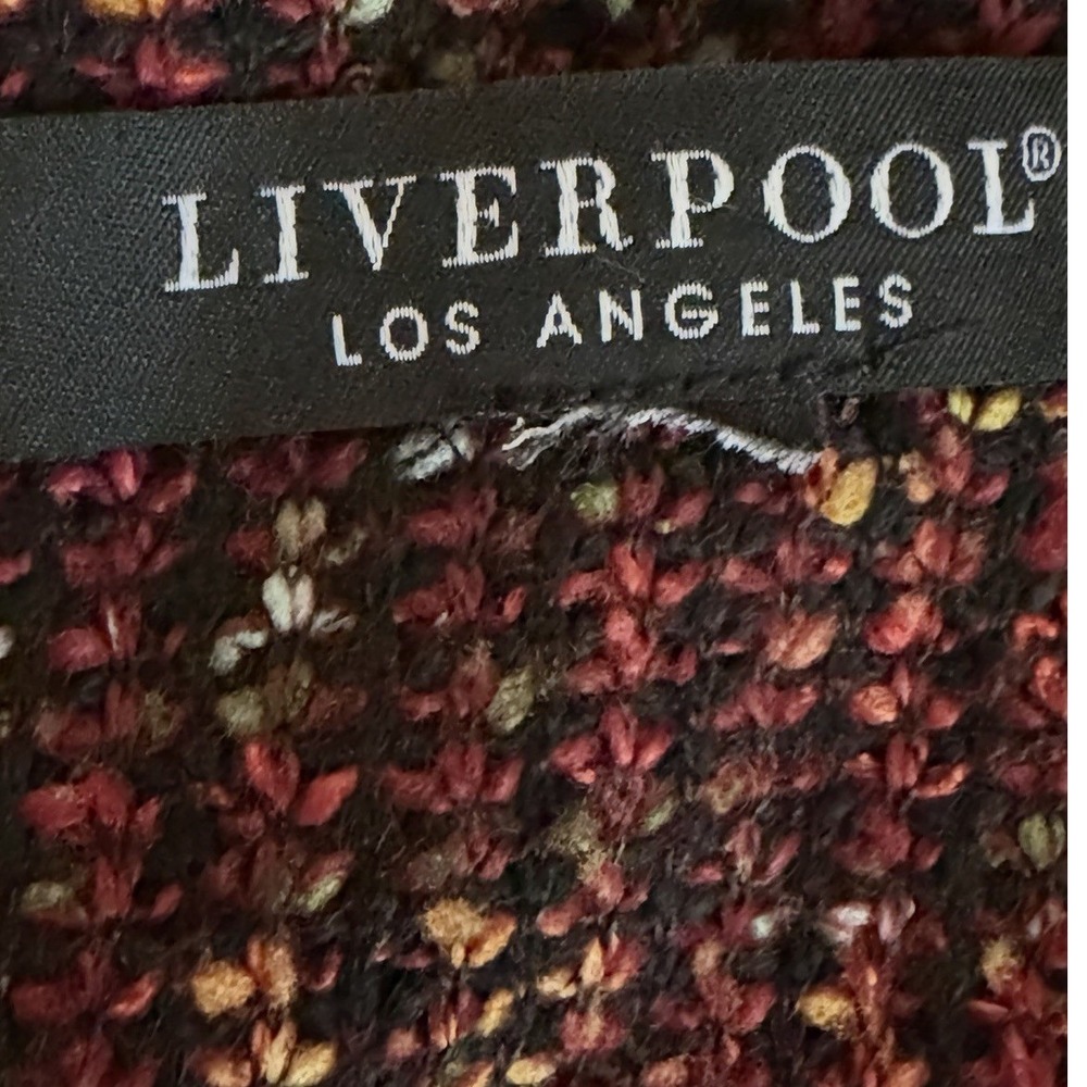Liverpool Los Angeles Tweed Dress L Burgundy Preppy Academia Professional Office - Picture 7 of 13